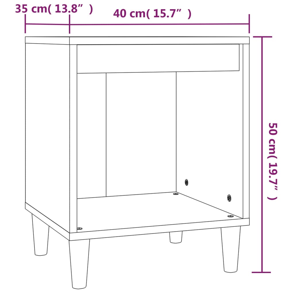 vidaXL Noćni ormarići 2 kom Bijela 40x35x50 cm