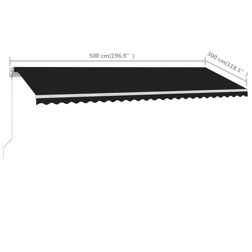 vidaXL Samostojeća tenda na ručno uvlačenje 500 x 300 cm antracit