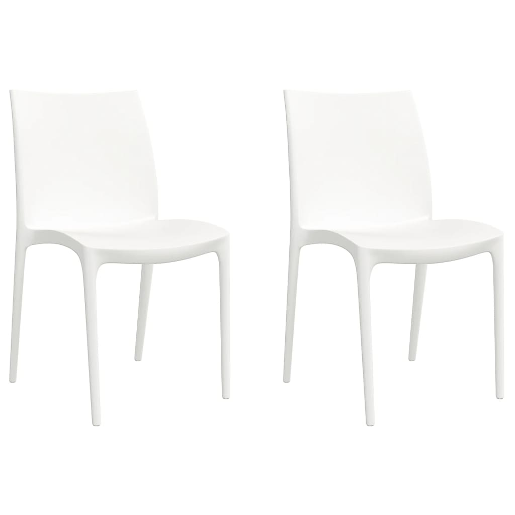 vidaXL Vrtne stolice 2 kom bijele 50 x 46 x 80 cm od polipropilena