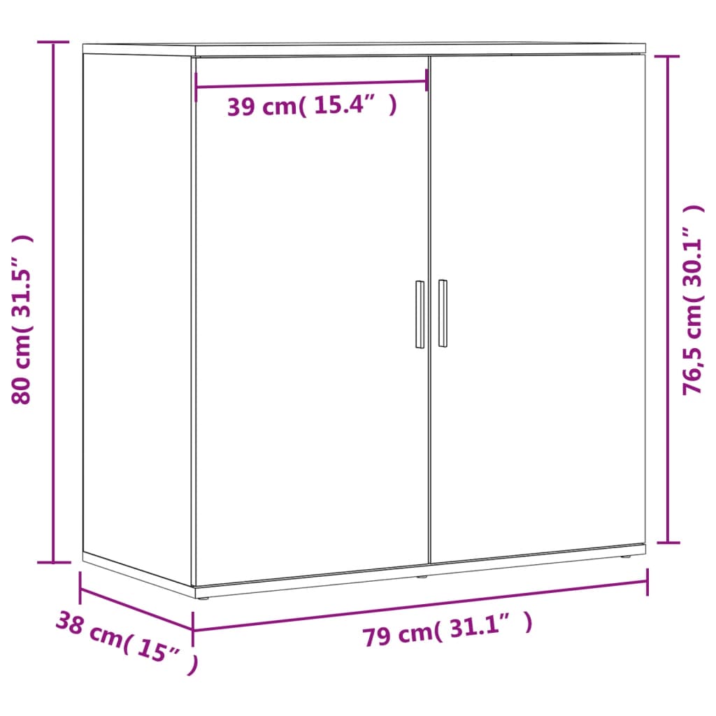 vidaXL Komoda sonoma hrast 79x38x80 cm od konstruiranog drva