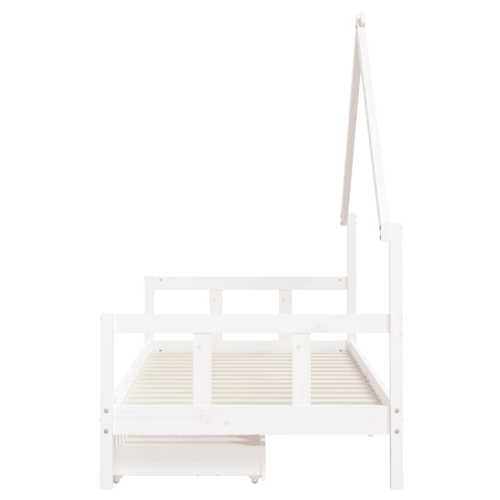 vidaXL Okvir za dječji krevet s ladicama bijeli 90x190 cm od borovine