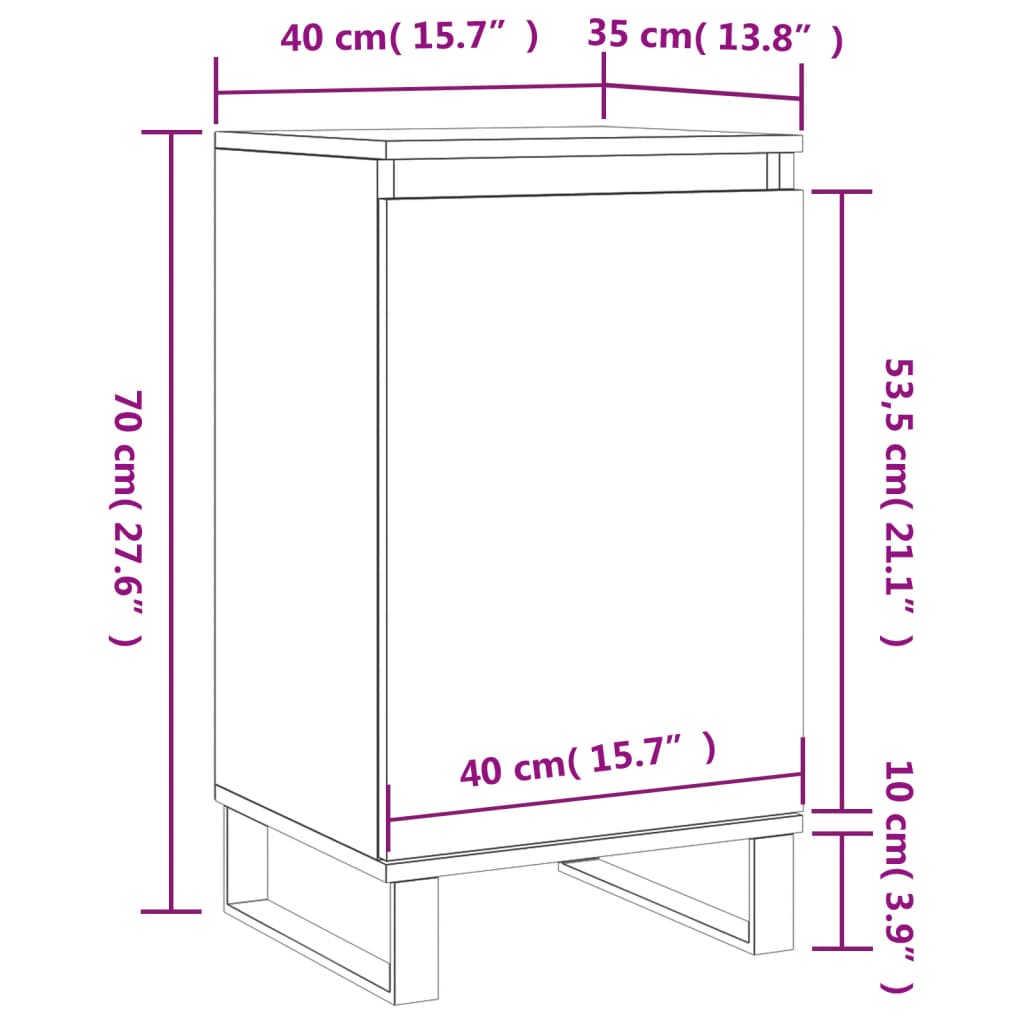 vidaXL Komoda siva boja betona 40 x 35 x 70 cm od konstruiranog drva