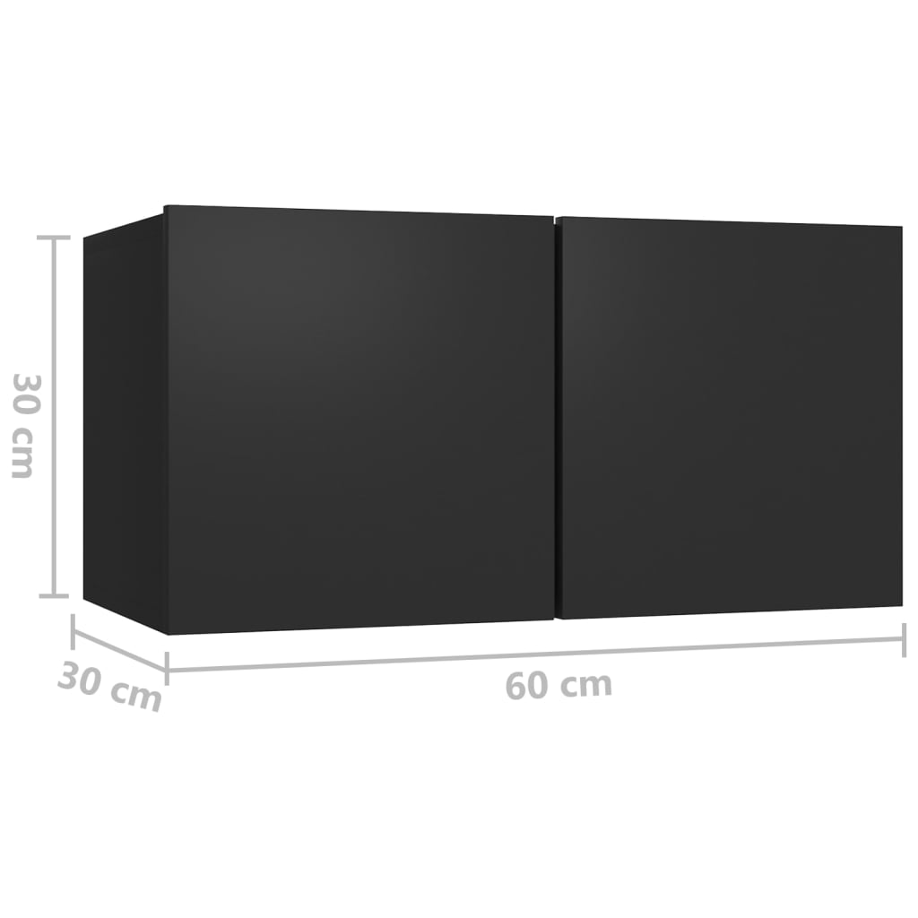 vidaXL Viseći TV ormarići 2 kom crni 60 x 30 x 30 cm