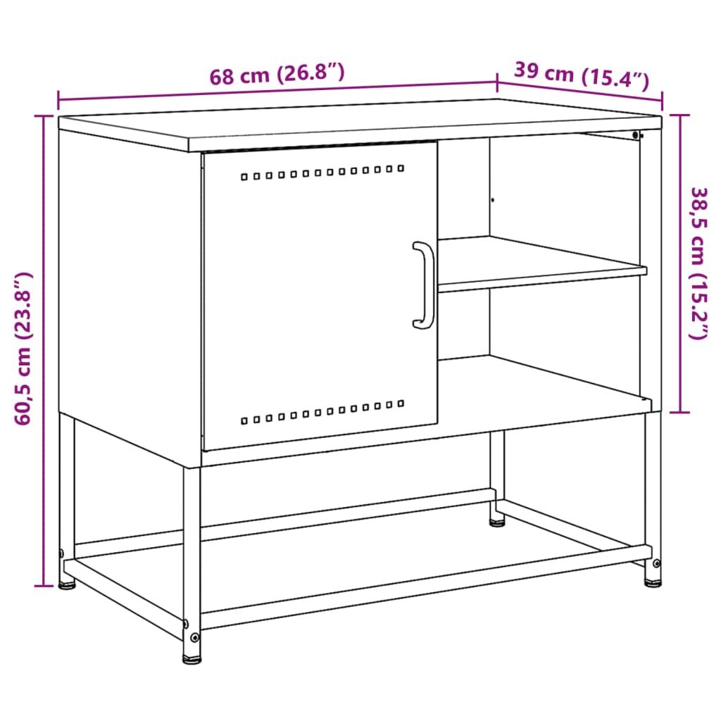 vidaXL TV ormarić boja senfa 100,5 x 39 x 60,5 cm čelični