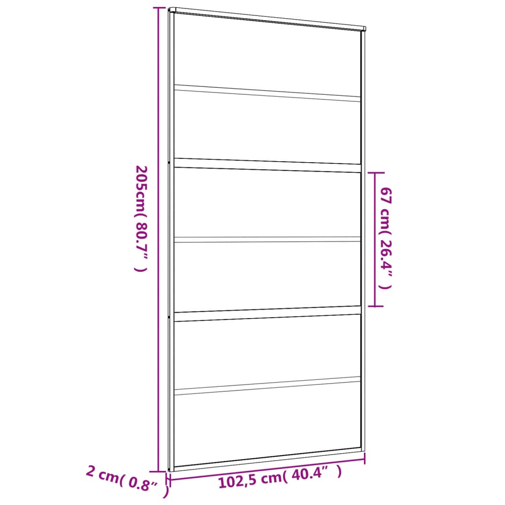 vidaXL Klizna vrata zlatna 102,5x205 cm matirano staklo ESG i aluminij