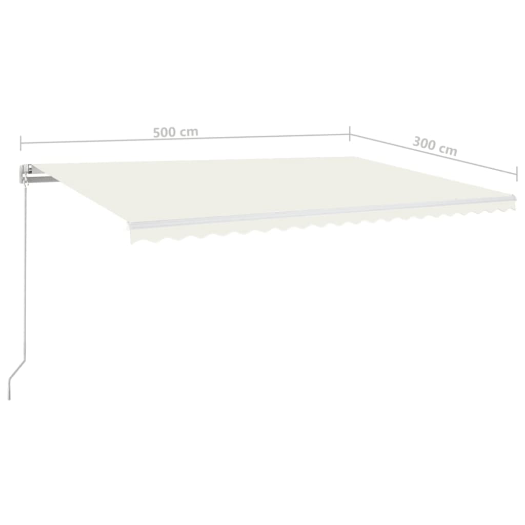 vidaXL Tenda na ručno uvlačenje 500 x 300 cm krem