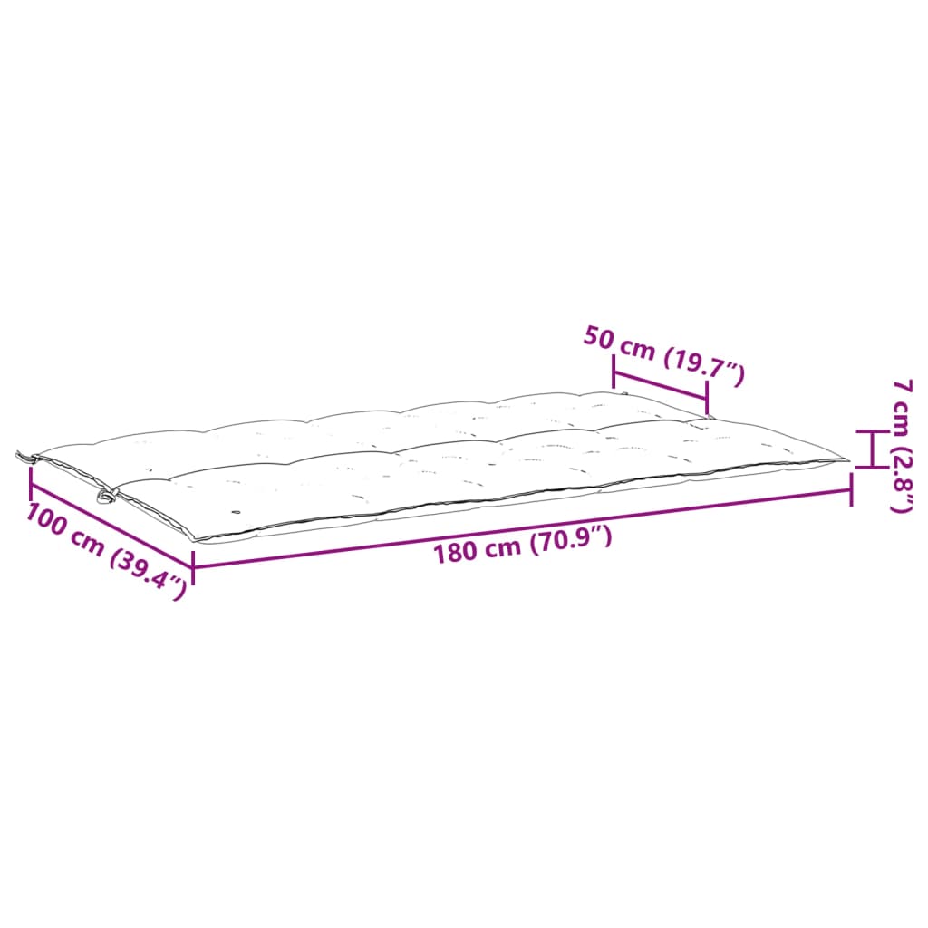 vidaXL Jastuk za vrtnu klupu antracit 180x(50+50)x7 cm tkanina Oxford