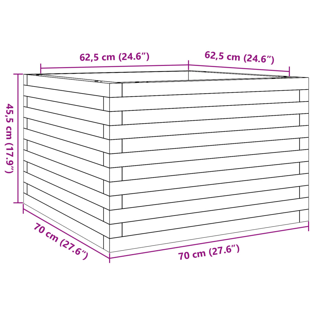 vidaXL Vrtna sadilica 70x70x45,5 cm od masivnog drva duglazije