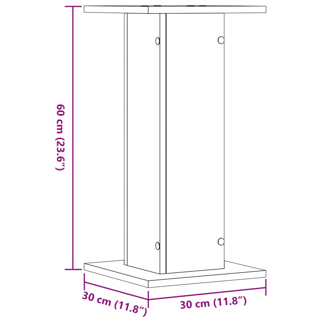 vidaXL Stalci za zvučnike 2 kom 30 x 30 x 60 cm konstruirano drvo