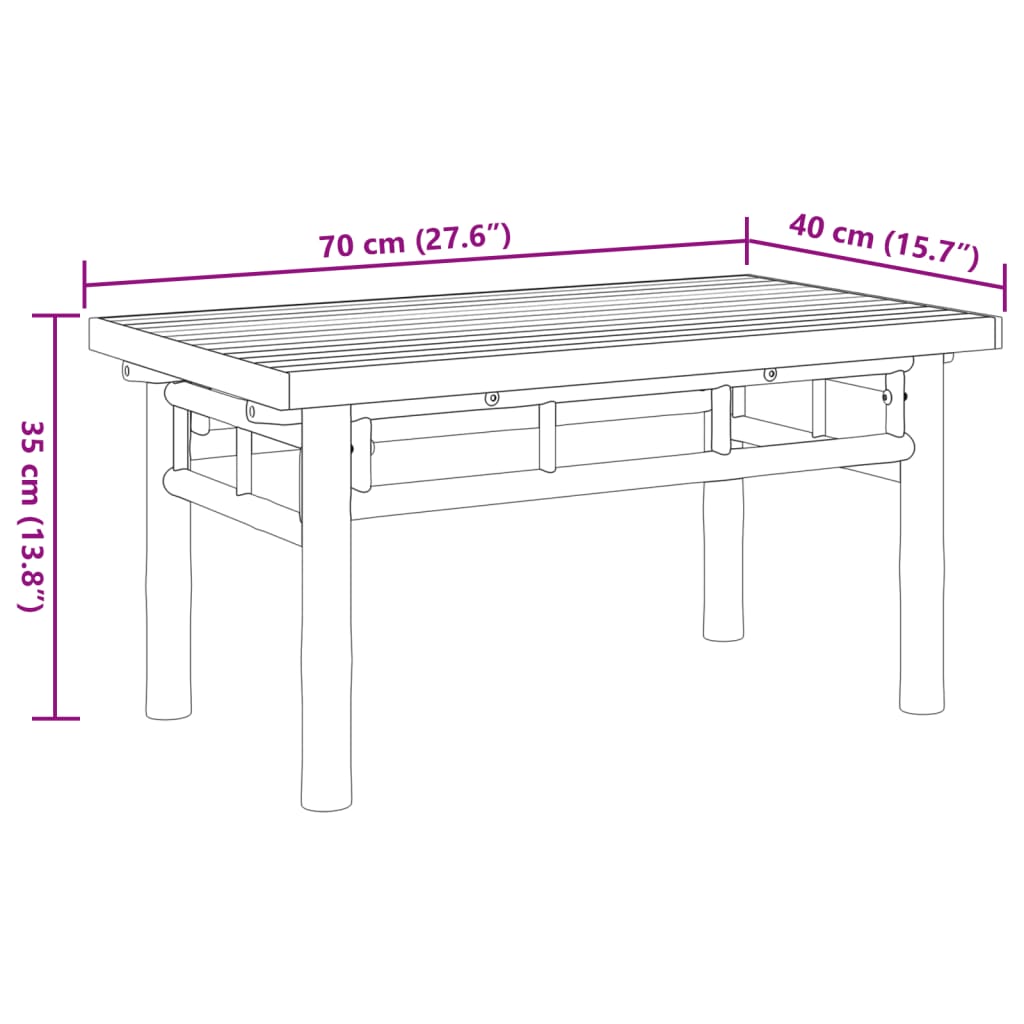 vidaXL Stolić za kavu 70 x 40 x 35 cm od bambusa