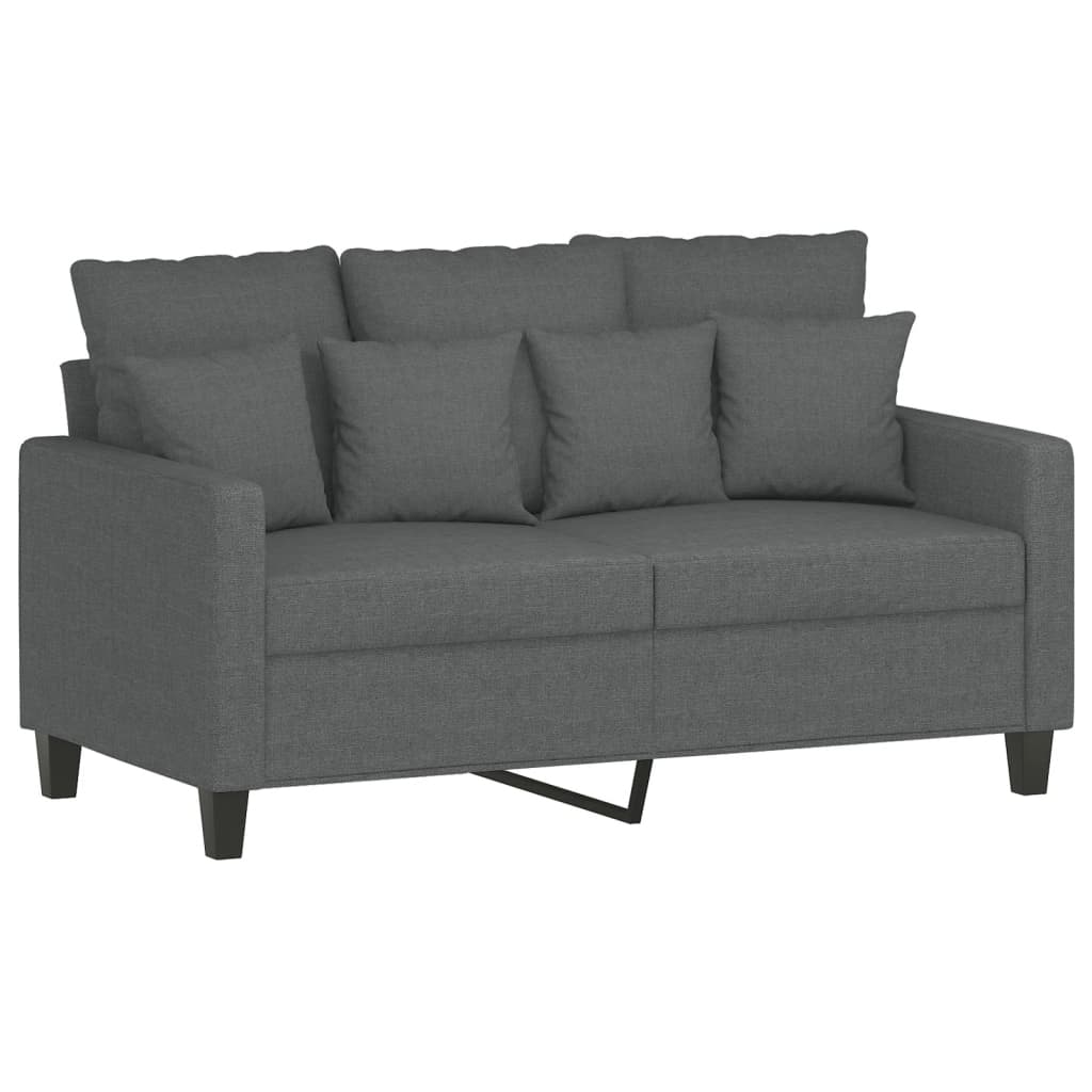 vidaXL 2-dijelni set sofa s jastucima tamnosivi od tkanine