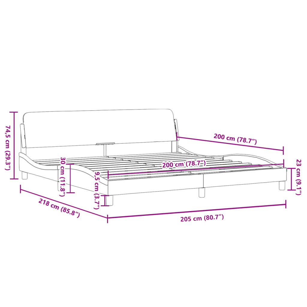 vidaXL Okvir za krevet s uzglavljem bijelo-crni 200x200cm umjetna koža