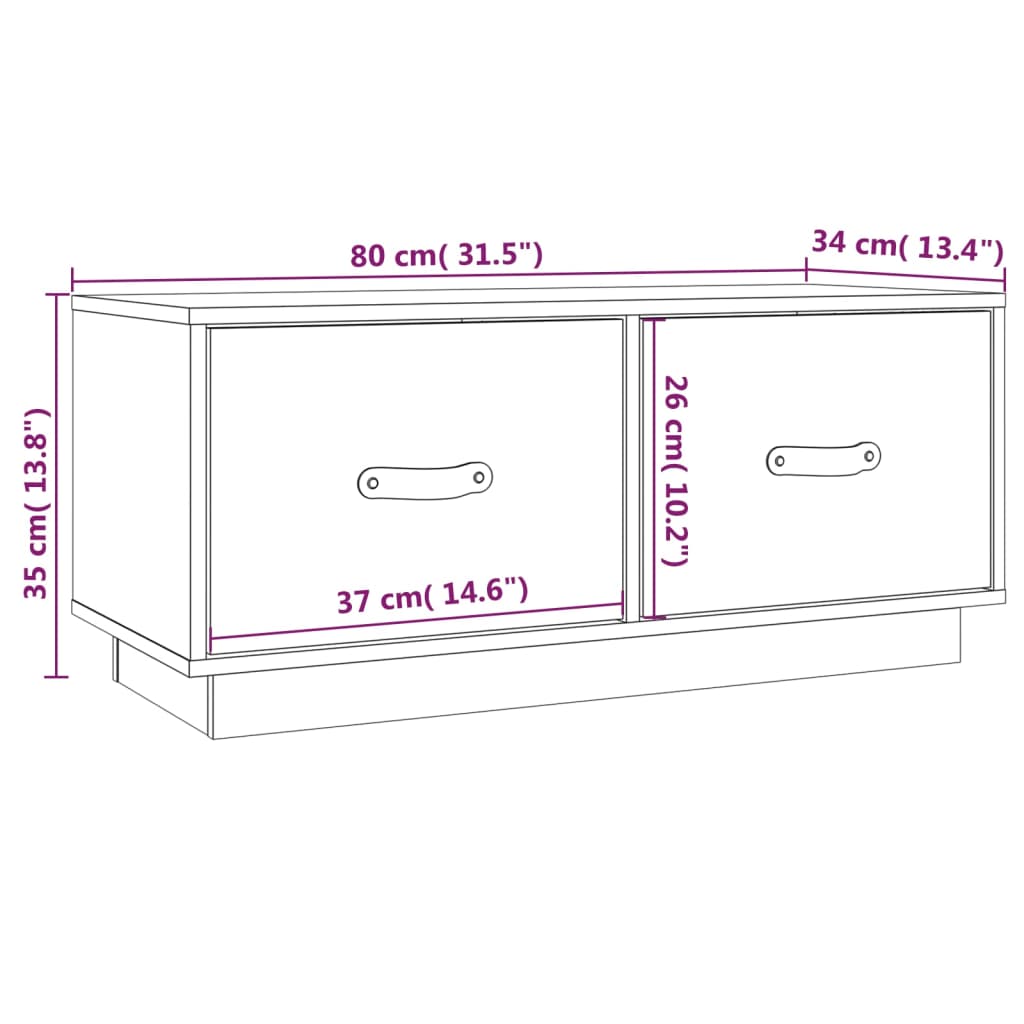 vidaXL TV ormarić 80 x 34 x 35 cm od masivne borovine