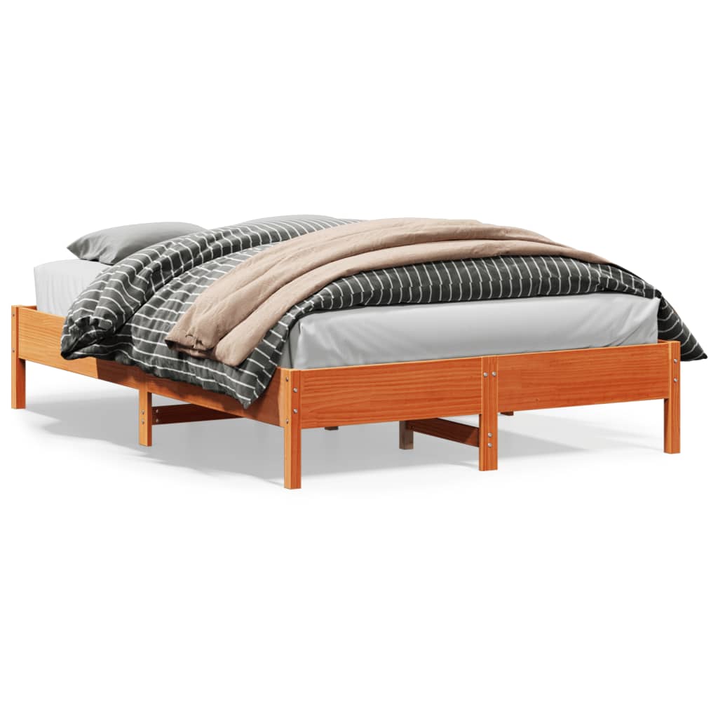 vidaXL Okvir kreveta voštano smeđi 150 x 200 cm od masivne borovine