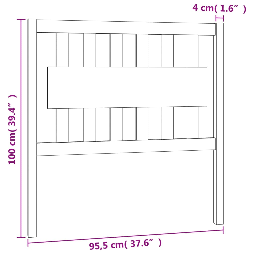 vidaXL Uzglavlje za krevet boja meda 95,5x4x100 cm od masivne borovine