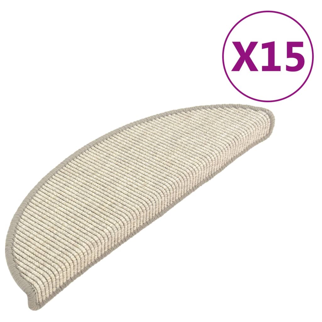 vidaXL Samoljepljivi otirači za stepenice 15 kom 56x17x3 cm srebrni