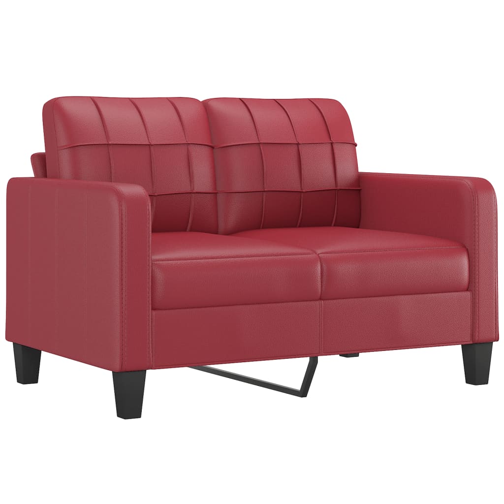 vidaXL 2-dijelni set sofa s jastucima boja vina od umjetne kože