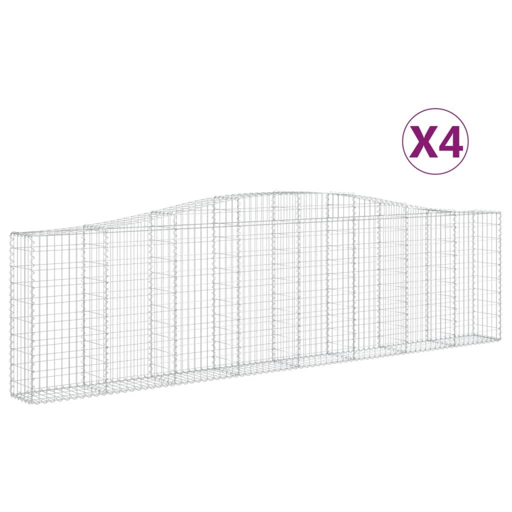 vidaXL Lučne gabionske košare 4 kom 400x30x100/120cm pocinčano željezo