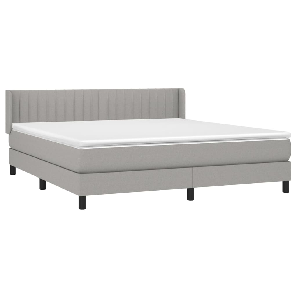 vidaXL Krevet box spring s madracem svjetlosiva 160x200 cm tkanina