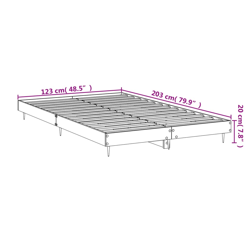 vidaXL Okvir kreveta boja hrasta 120x200 cm od konstruiranog drva