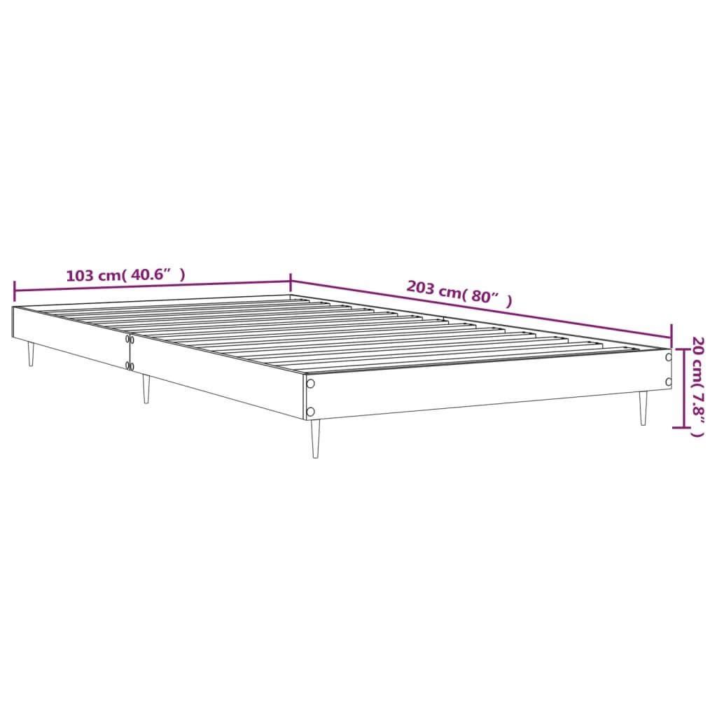 vidaXL Okvir za krevet smeđi hrast 100 x 200 cm konstruirano drvo