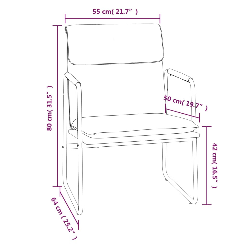 vidaXL Ležaljka crna 55 x 64 x 80 cm od umjetne kože