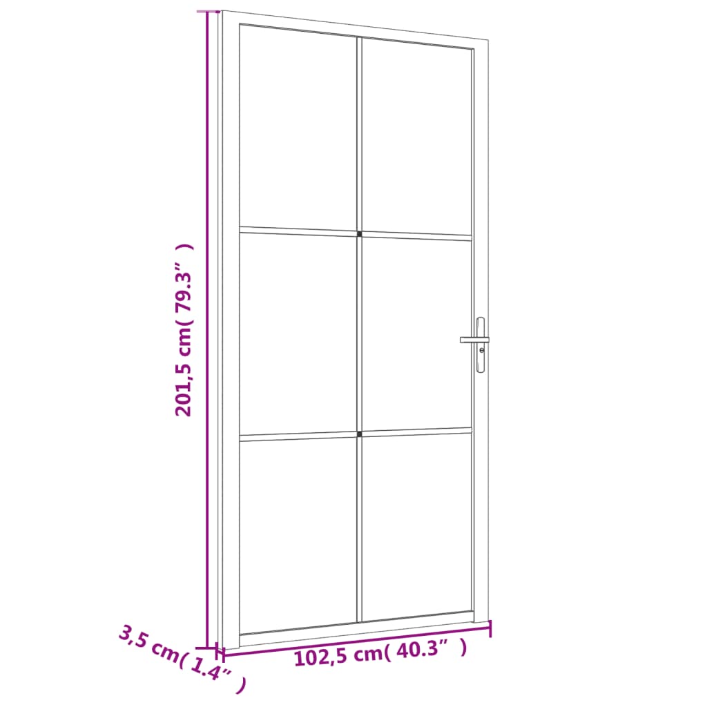 vidaXL Unutarnja vrata 102,5x201,5 cm Bijela od mat stakla i aluminija