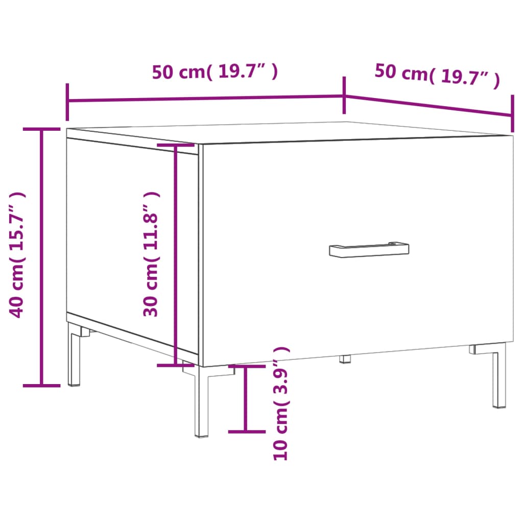 vidaXL Stolići za kavu 2 kom boja hrast 50x50x40 cm konstruirano drvo