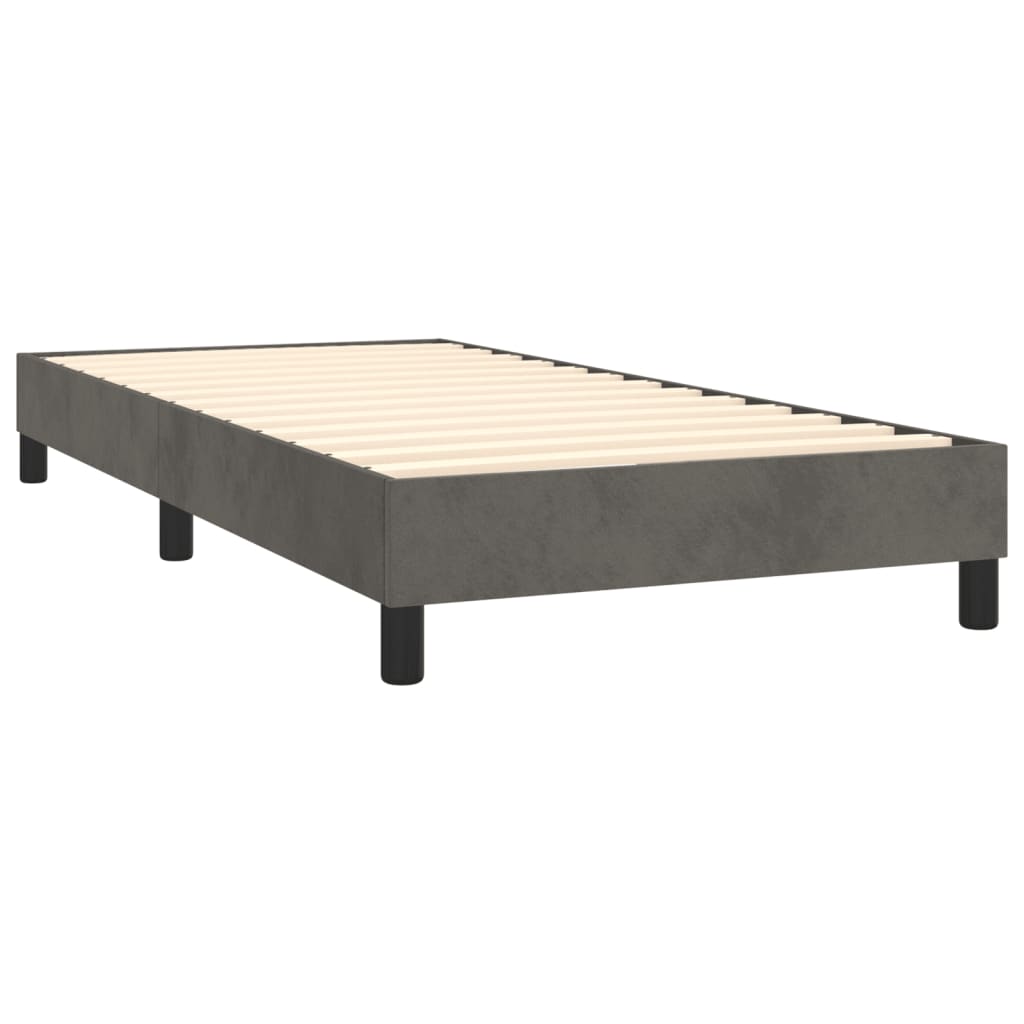 vidaXL Box spring krevet s madracem tamnosivi 80 x 200 cm baršunasti