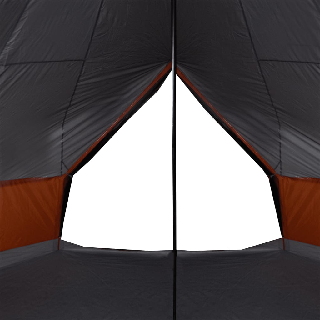 vidaXL Obiteljski šator tipi 8 osoba sivo-narančasti vodootporni