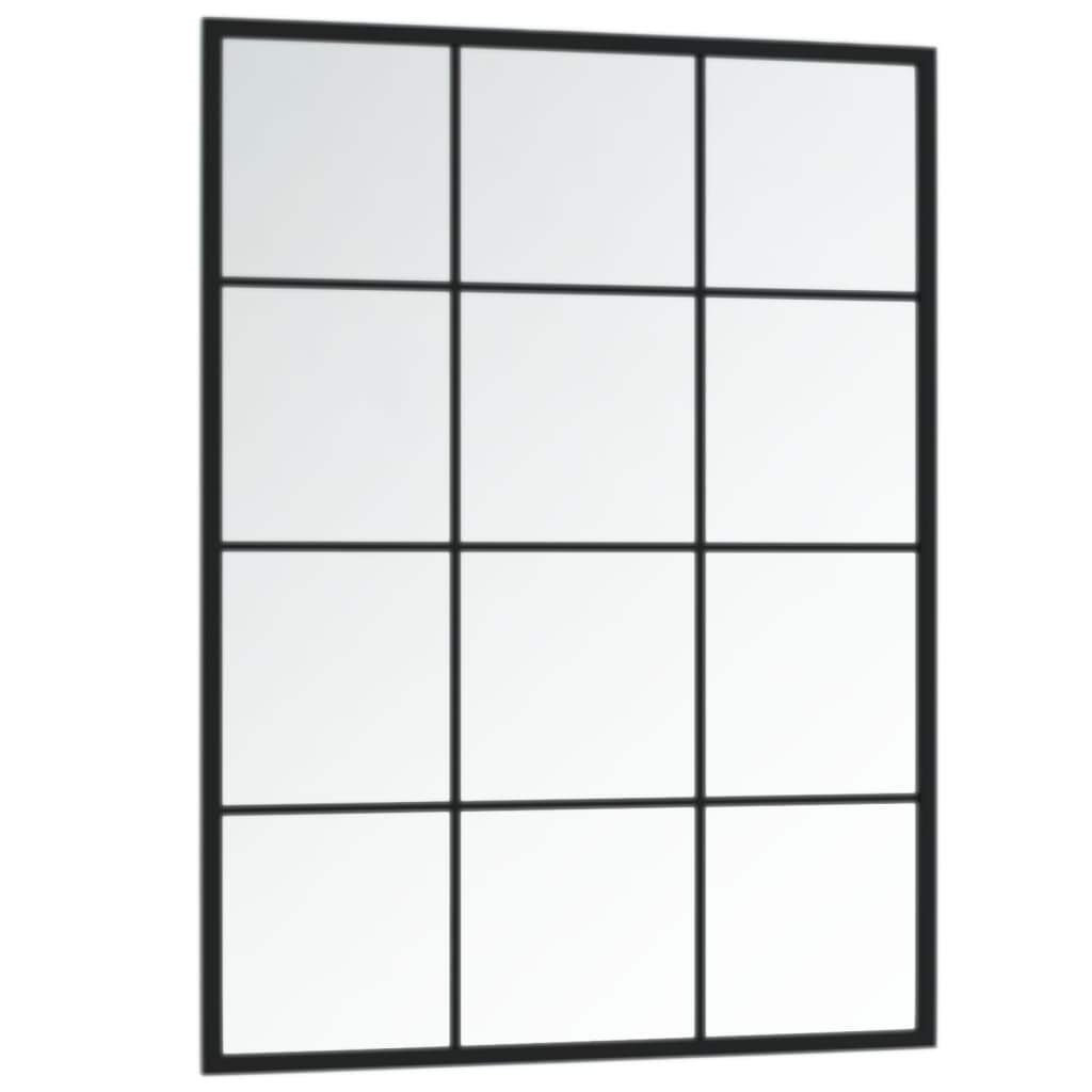 vidaXL Zidna ogledala 2 kom crna 80x60 cm metalna