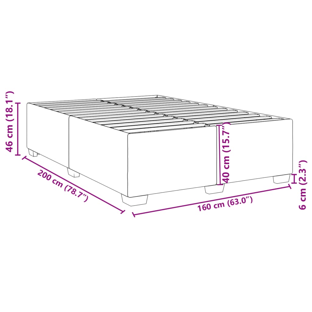 vidaXL Okvir za krevet crni 160x200 cm od umjetne kože