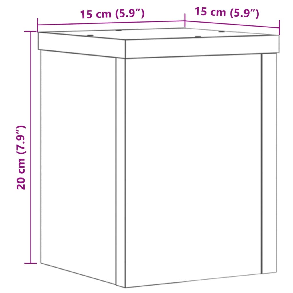 vidaXL Stalci za biljke 2 kom crni 15x15x20 cm konstruirano drvo