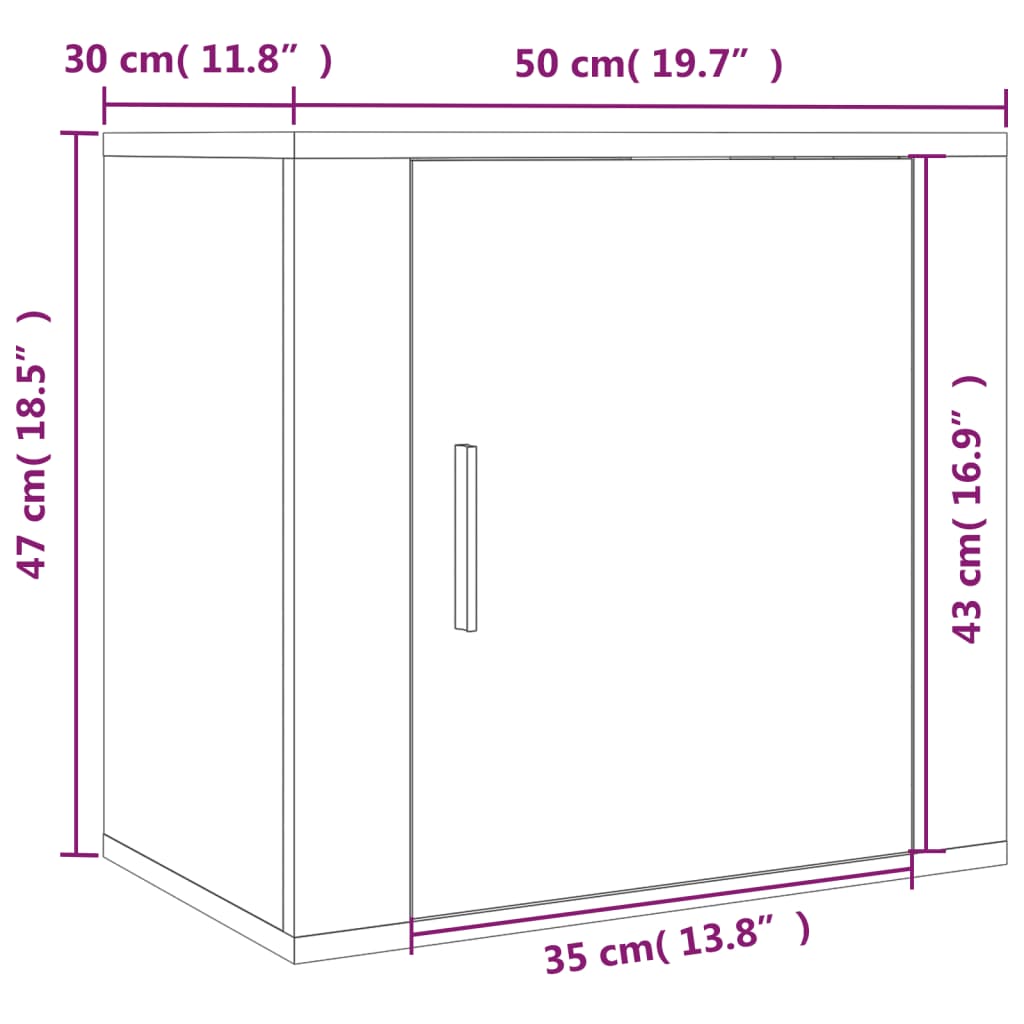 vidaXL Zidni noćni ormarići 2 kom smeđa boja hrasta 50x30x47 cm