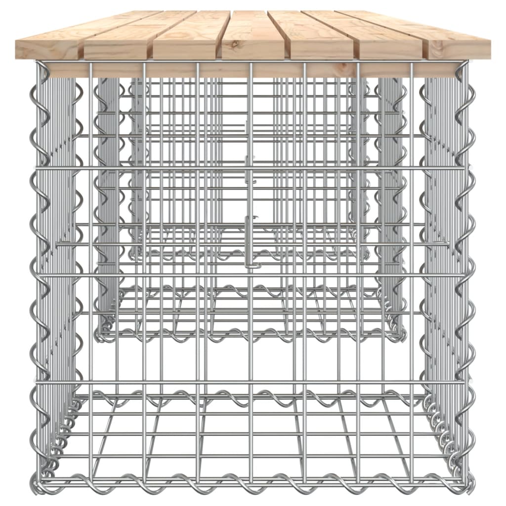 vidaXL Vrtna klupa s gabionskim dizajnom 203x44x42 cm masivna borovina