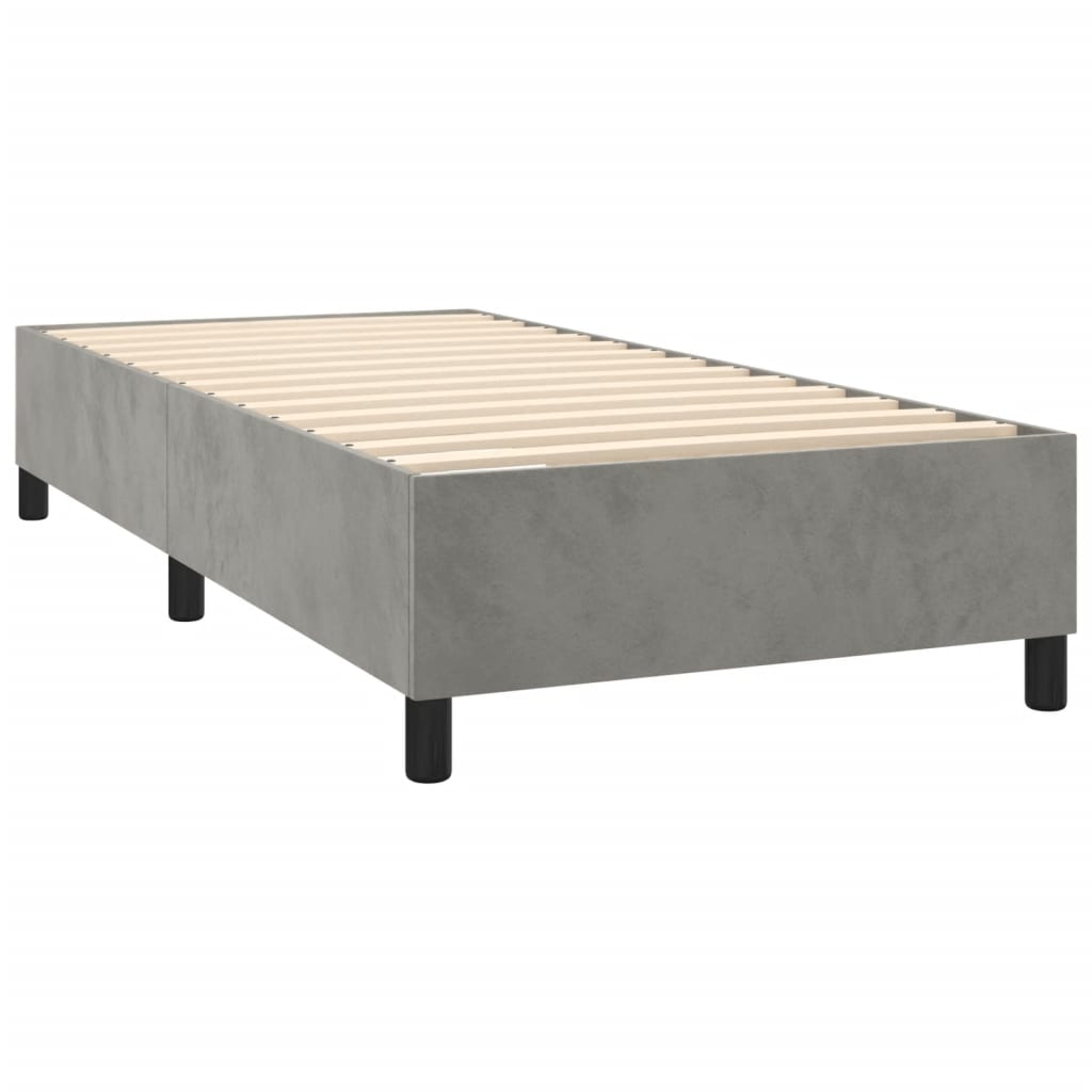 vidaXL Box spring krevet s madracem svjetlosivi 100x200 cm baršunasti