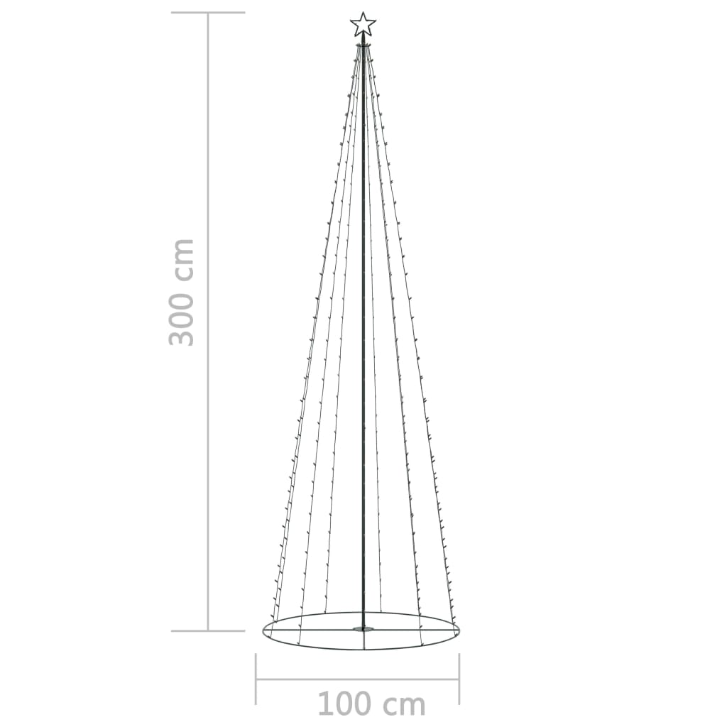 vidaXL Ukrasno stožasto božićno drvce šareno 330 LED žarulja 100x300cm