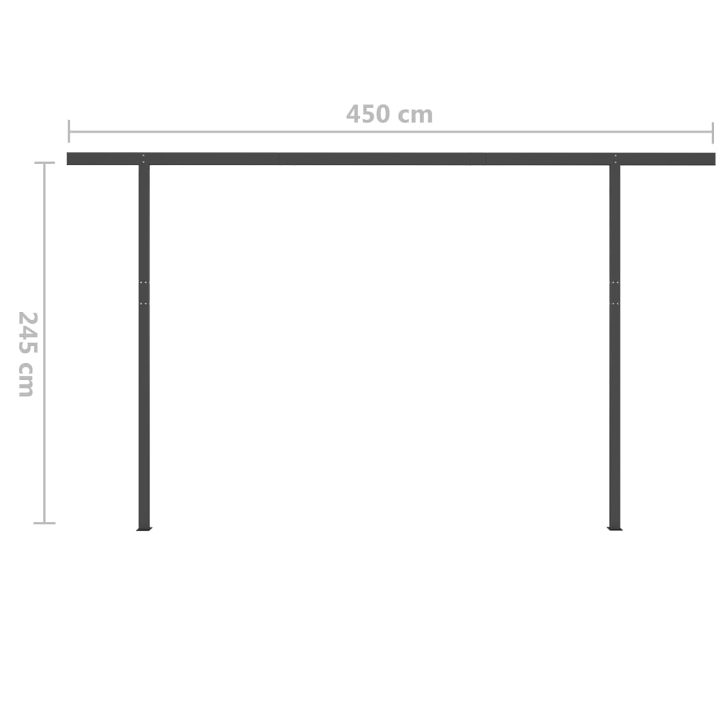 vidaXL Tenda na ručno uvlačenje s LED svjetlima 5x3,5 m krem