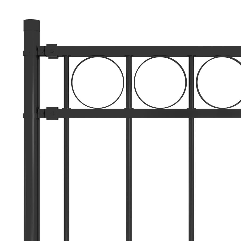 vidaXL Vrtna ograda čelična 1,7 x 0,8 m crna