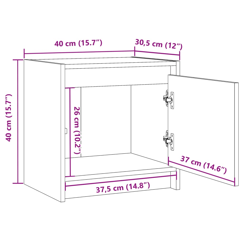 vidaXL Noćni ormarić smeđa boja meda 40x30,5x40 cm od masivne borovine