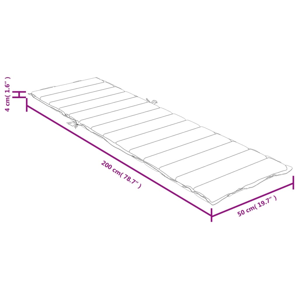 vidaXL Jastuk za ležaljku prošarani crvena 200 x 50 x 4 cm od tkanine