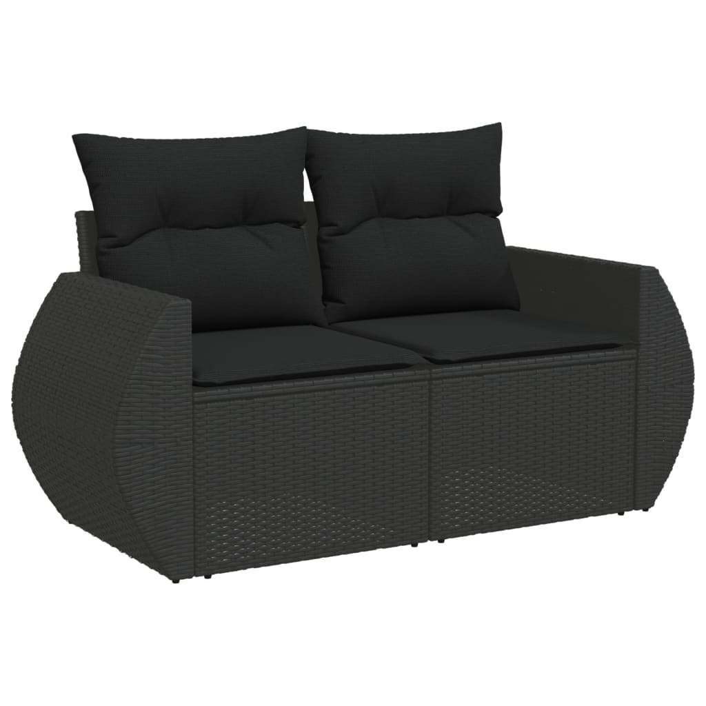 vidaXL 7-dijelni set vrtnih sofa od poliratana s jastucima crni