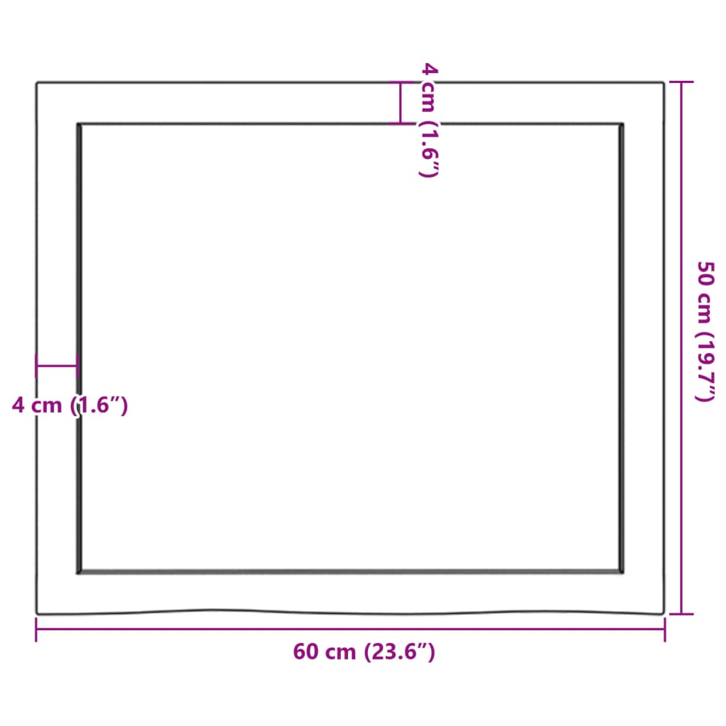 vidaXL Kupaonska radna ploča tamnosmeđa 60x50x(2-6) cm tretirano drvo