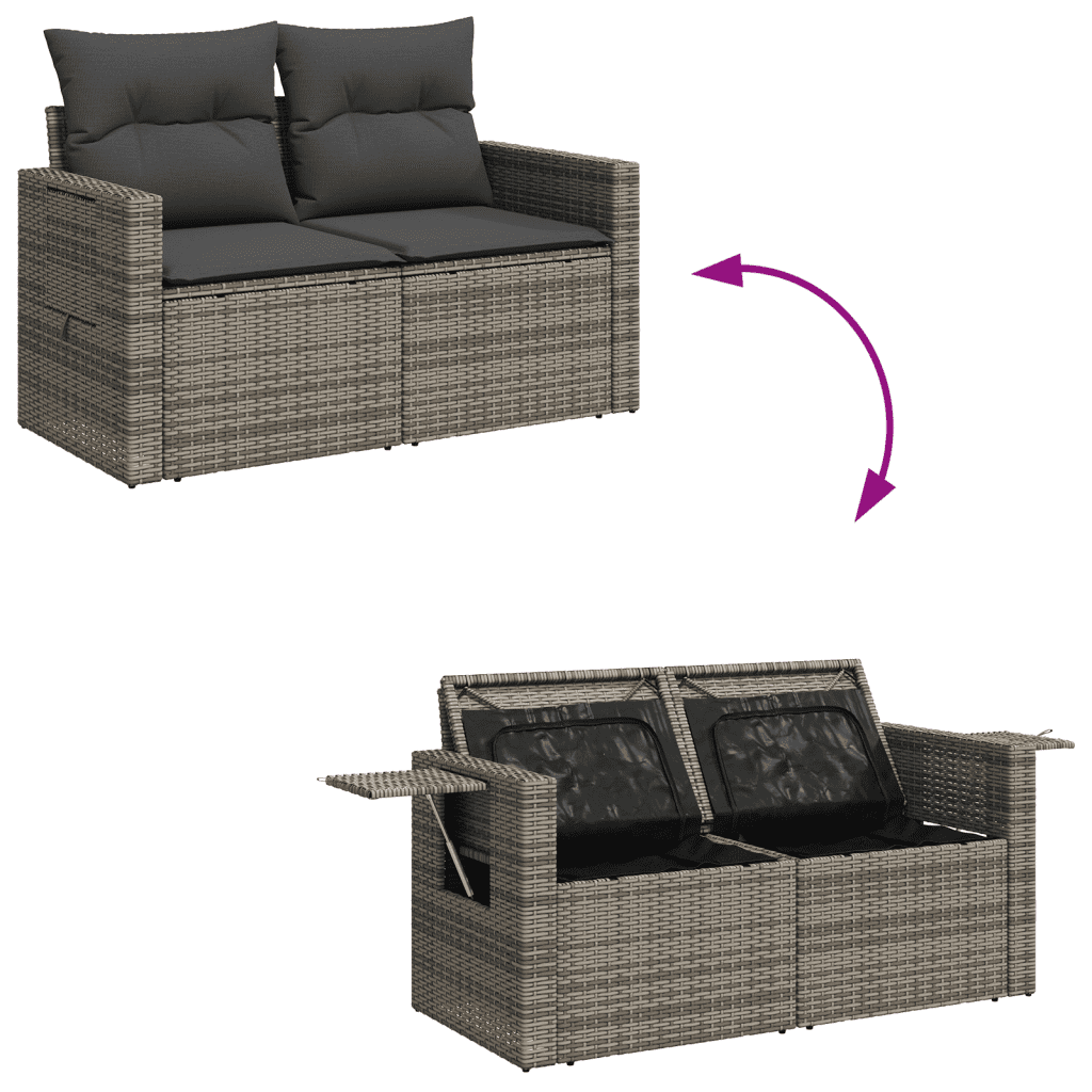 vidaXL 7-dijelni set vrtnih sofa sivi od poliratana