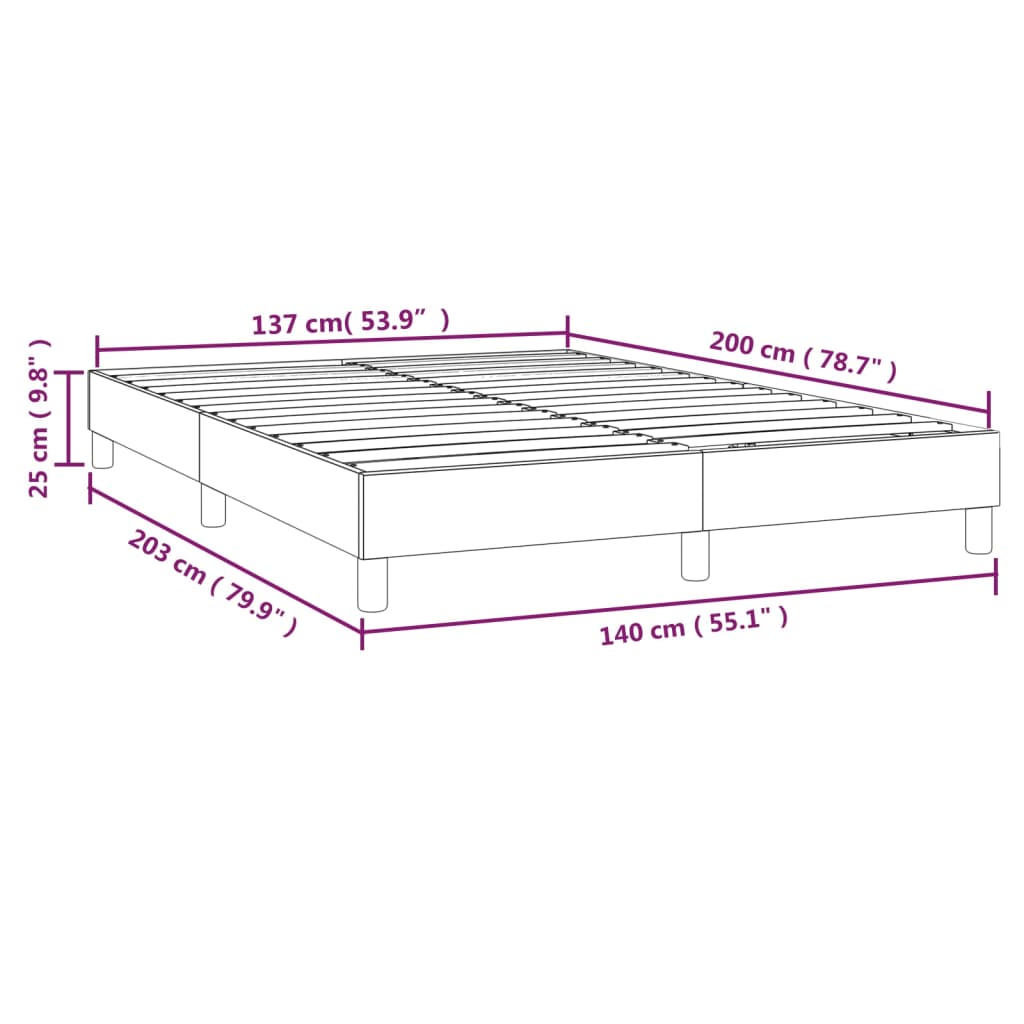 vidaXL Okvir za krevet boja cappuccina 140x200 cm od umjetne kože