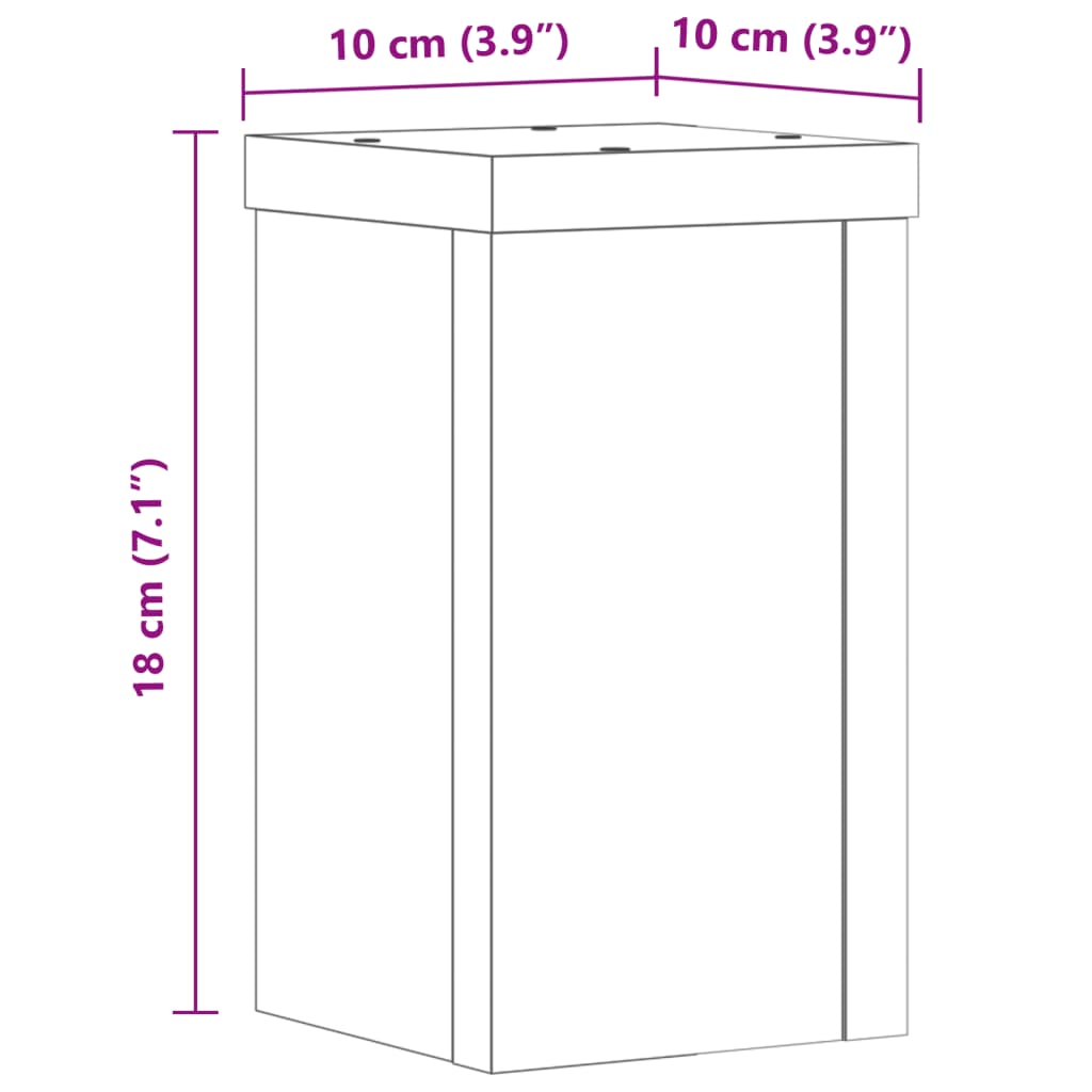 vidaXL Stalci za biljke 2 kom boja hrasta 10x10x18cm konstruirano drvo