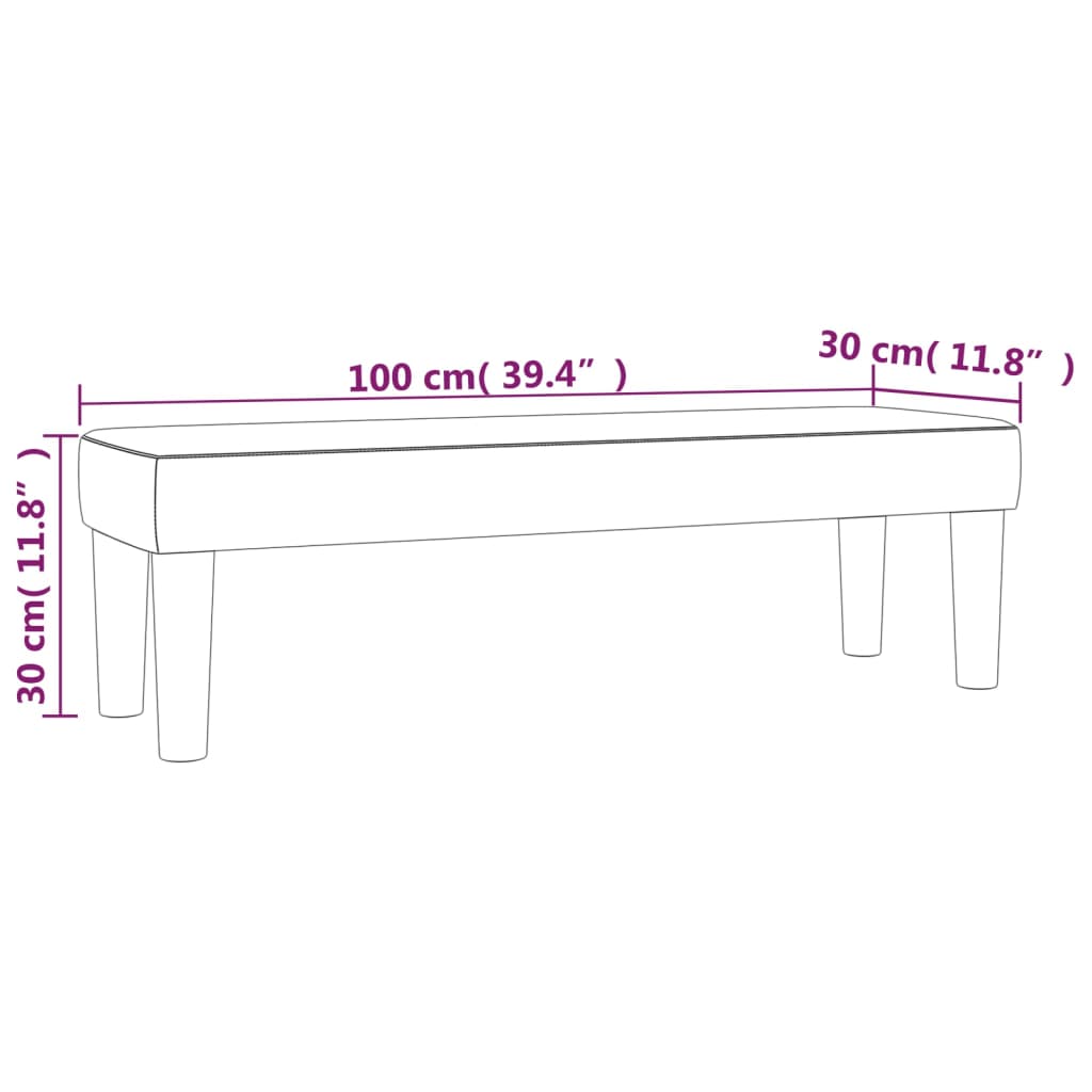 vidaXL Klupa tamnosmeđi 100x30x30 cm od tkanine