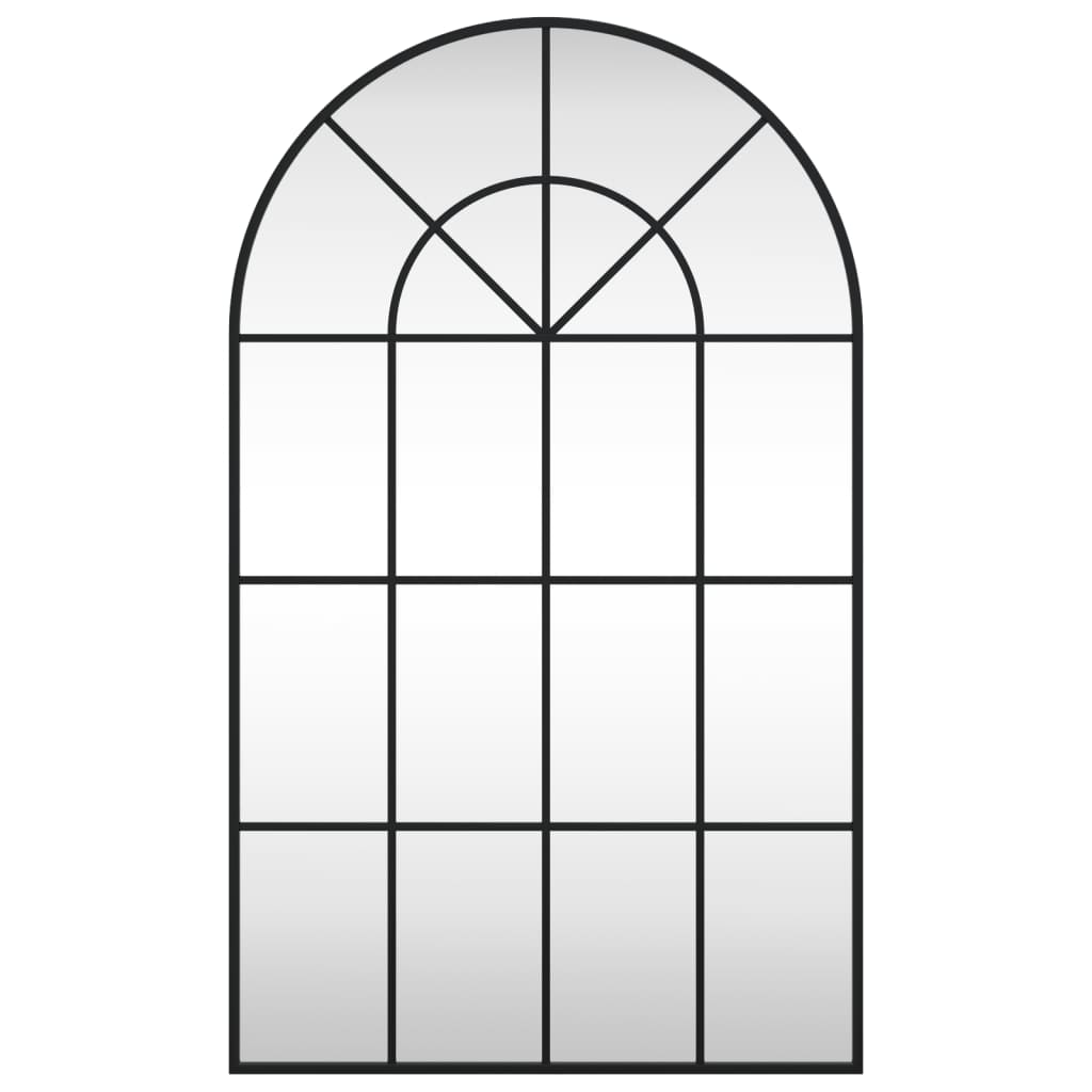 vidaXL Zidno ogledalo crno 60 x 100 cm lučno željezno