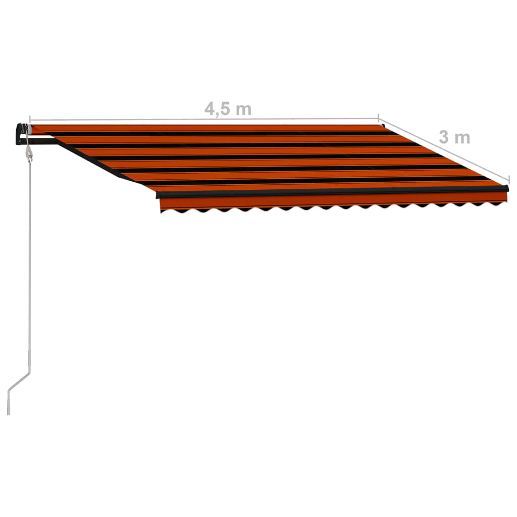 vidaXL Tenda na automatsko uvlačenje 450 x 300 cm narančasto-smeđa