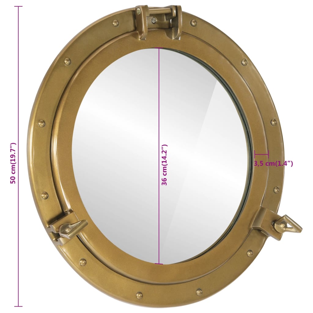 vidaXL Viseće zidno ogledalo Ø 50 cm od aluminija i stakla